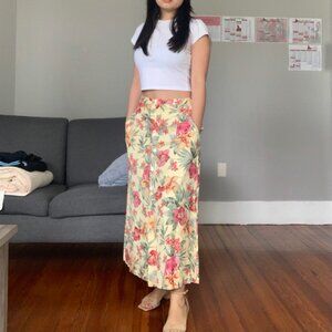 Vintage Floral Maxi Skirt